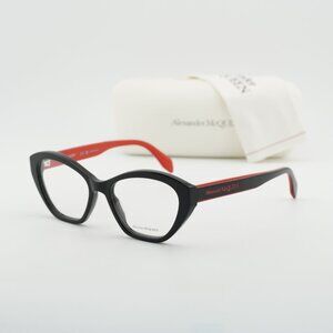 Alexander McQueen AM0360O 003 Cat Eye Eyeglasses 52mm - Black/Red